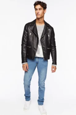 Faux Leather Moto Jacket