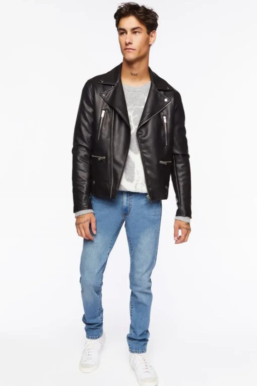 Faux Leather Moto Jacket