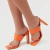 Faux Leather Open-Toe Block Heels