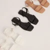 Faux Leather Open-Toe Sandals