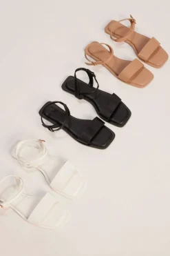Faux Leather Open-Toe Sandals