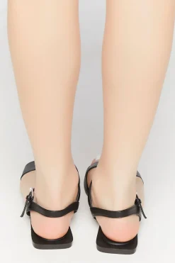 Faux Leather Open-Toe Sandals
