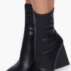 Faux Leather Pointed Booties