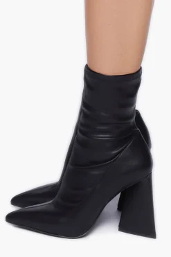 Faux Leather Pointed Booties