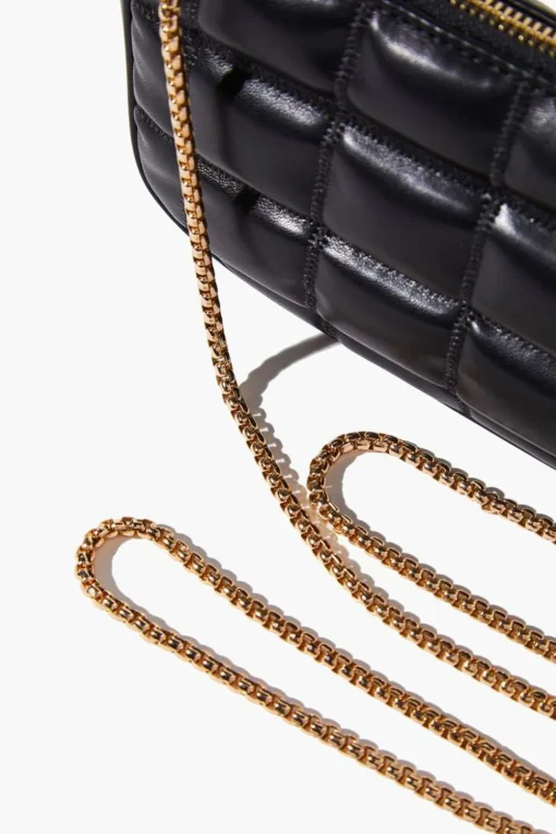 Faux Leather Quilted Crossbody Bag