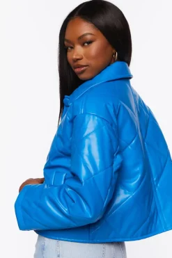 Faux Leather Quilted Jacket