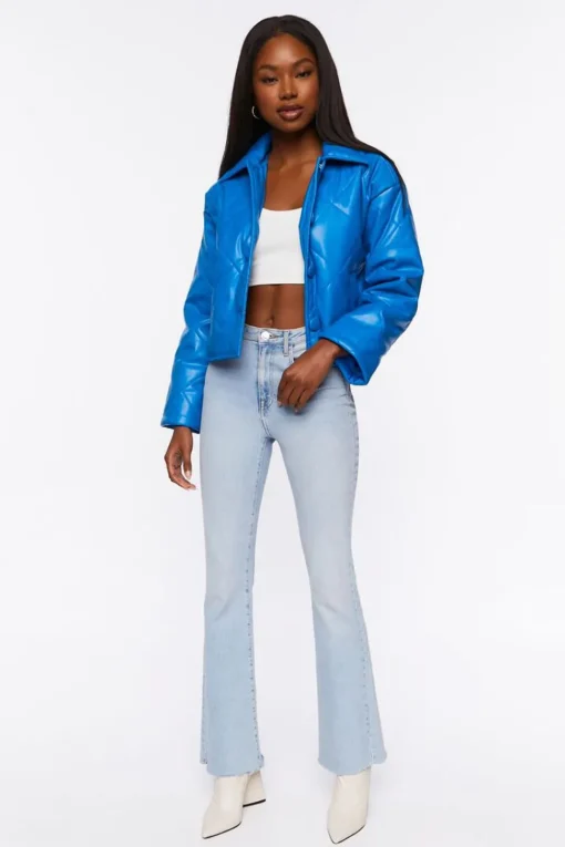 Faux Leather Quilted Jacket