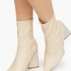 Faux Leather Rhinestone-Heel Booties