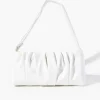 Faux Leather Ruched Shoulder Bag