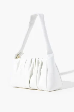 Faux Leather Ruched Shoulder Bag