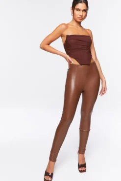 Faux Leather Skinny Ankle Pants