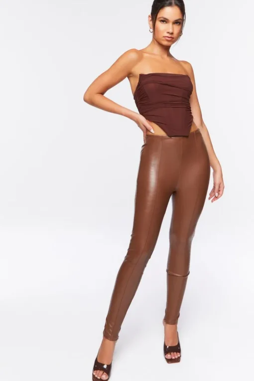 Faux Leather Skinny Ankle Pants