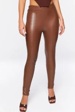 Faux Leather Skinny Ankle Pants