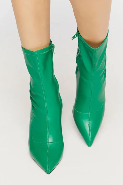 Faux Leather Stiletto Booties