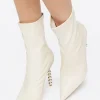 Faux Leather Studded Heel Booties