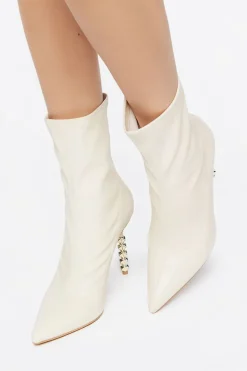Faux Leather Studded Heel Booties