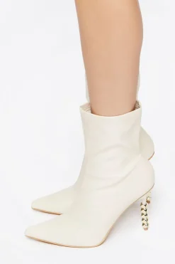 Faux Leather Studded Heel Booties