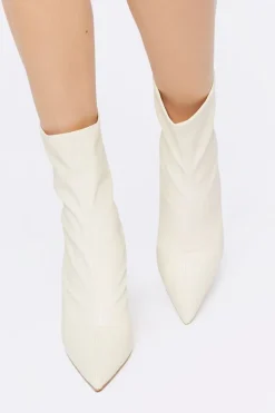 Faux Leather Studded Heel Booties