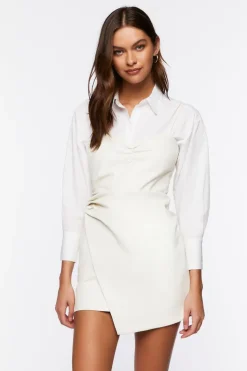 Faux Leather Sweetheart Mini Dress