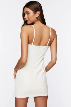 Faux Leather Sweetheart Mini Dress