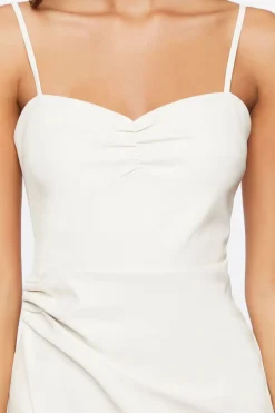 Faux Leather Sweetheart Mini Dress