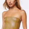Faux Leather Tube Bodysuit