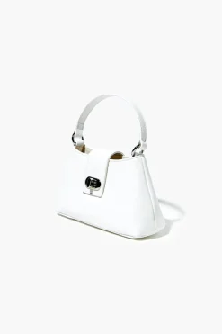 Faux Leather Twist-Lock Crossbody Bag