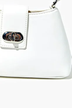 Faux Leather Twist-Lock Crossbody Bag