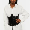Faux Leather Underbust Corset Top