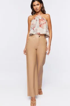Faux Leather Wide-Leg Pants