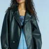 Faux Leather Zipper Moto Jacket