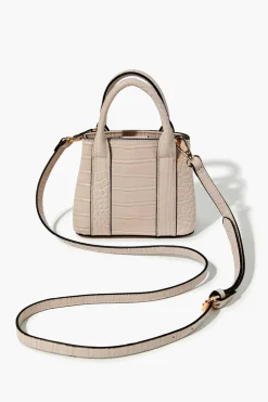 Faux Patent Croc Leather Handbag