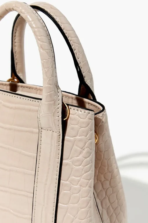 Faux Patent Croc Leather Handbag