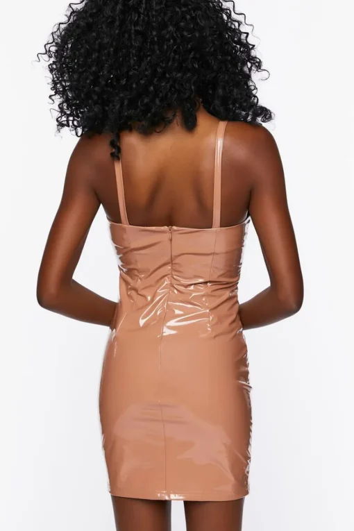 Faux Patent Leather Bodycon Dress