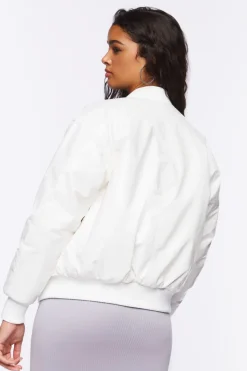 Faux Patent Leather Bomber Jacket