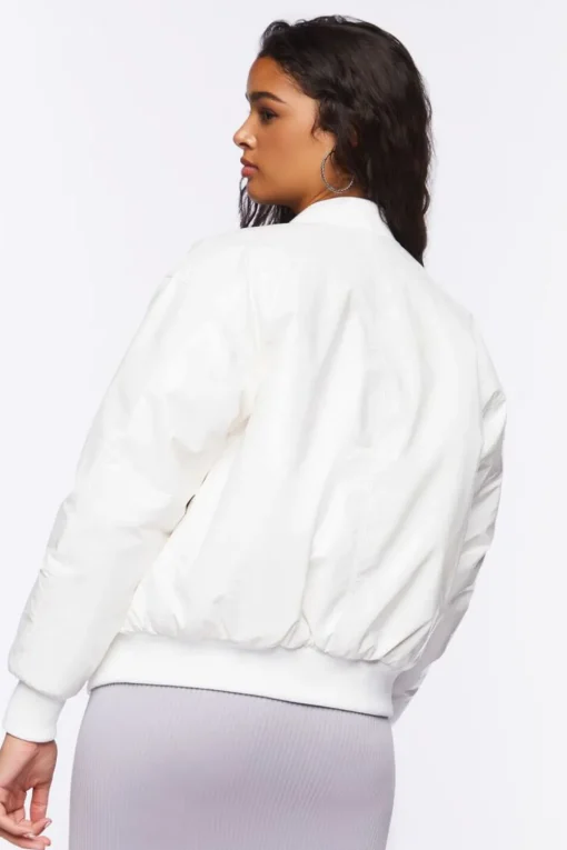 Faux Patent Leather Bomber Jacket