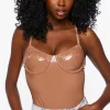 Faux Patent Leather Bustier Bodysuit