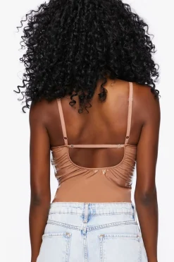 Faux Patent Leather Bustier Bodysuit