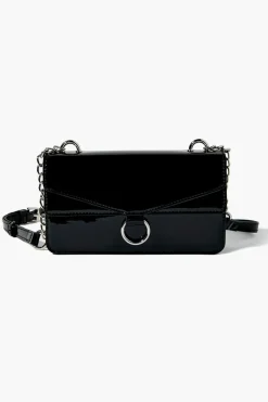 Faux Patent Leather Crossbody Bag