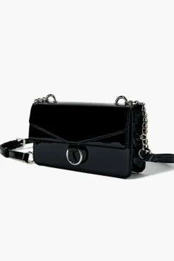 Faux Patent Leather Crossbody Bag