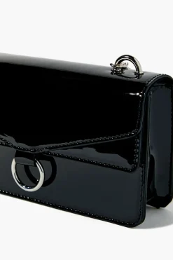 Faux Patent Leather Crossbody Bag