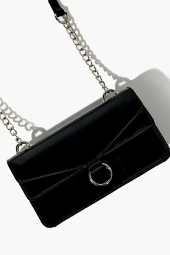 Faux Patent Leather Crossbody Bag