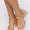 Faux Patent Leather Flare Heels