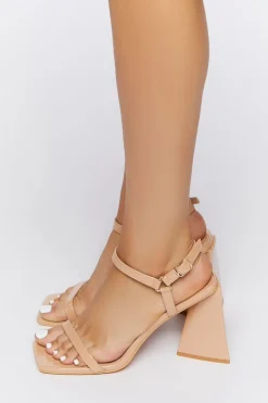 Faux Patent Leather Flare Heels