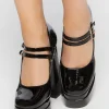 Faux Patent Leather Mary Jane Heels