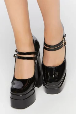 Faux Patent Leather Mary Jane Heels