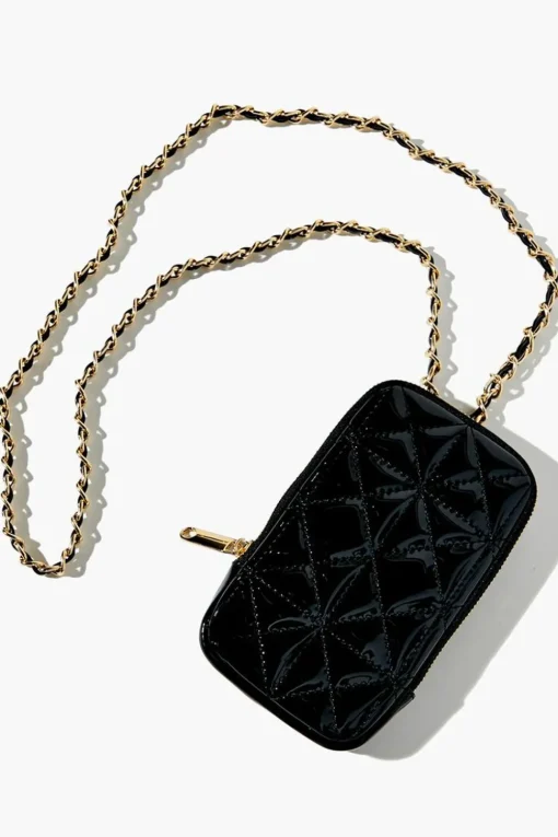 Faux Patent Leather Mini Crossbody Bag
