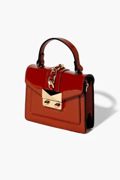 Faux Patent Leather Mini Crossbody Bag