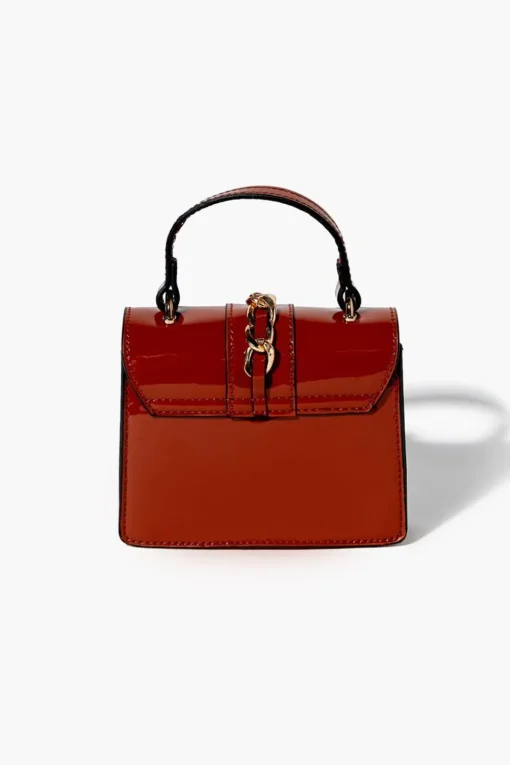 Faux Patent Leather Mini Crossbody Bag