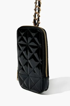 Faux Patent Leather Mini Crossbody Bag